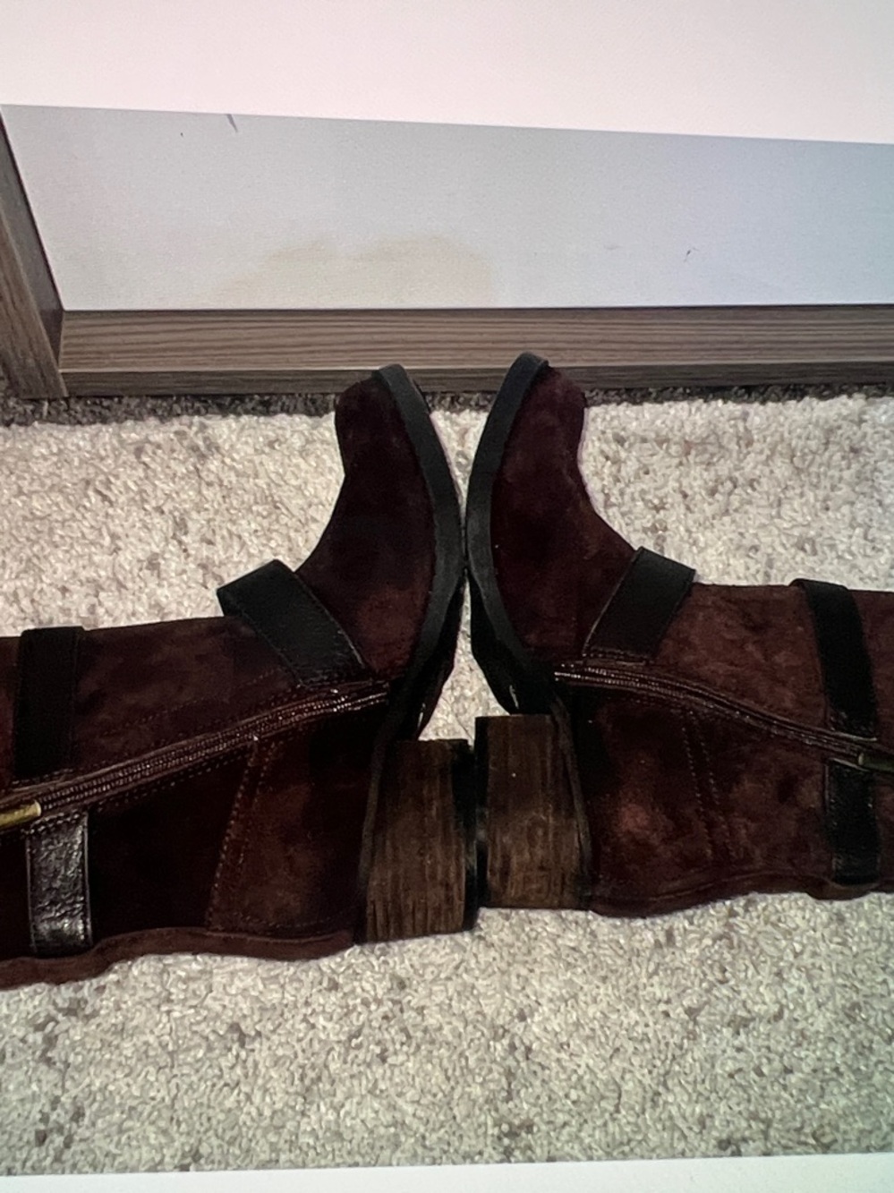 Brown Suede KAI moto style Boots - Picture 6 of 8